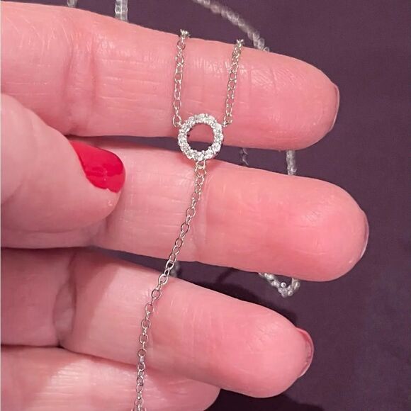 The Gotta Have it Delicate Lariat necklace with cubic zirconia in 925 silver - Picture 2 of 7